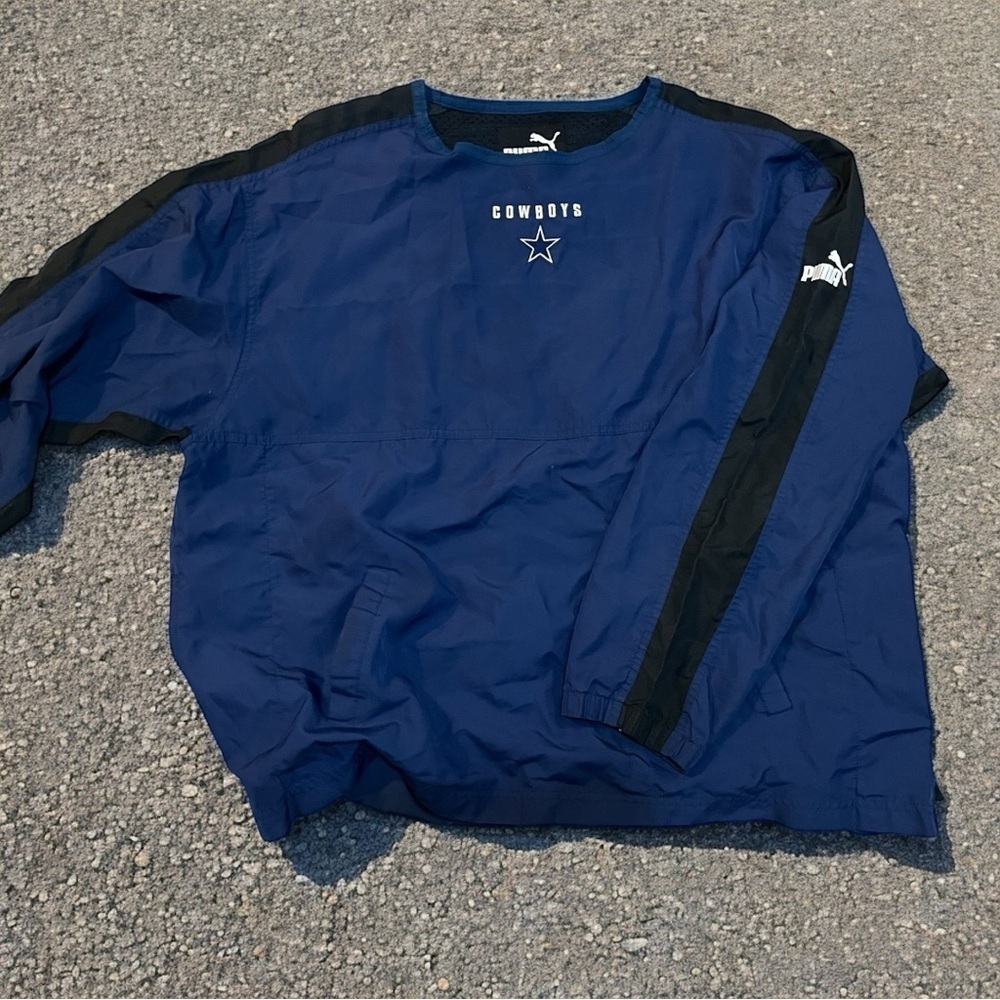 Vintage Puma Dallas Cowboys Pullover Windbreaker Size XL